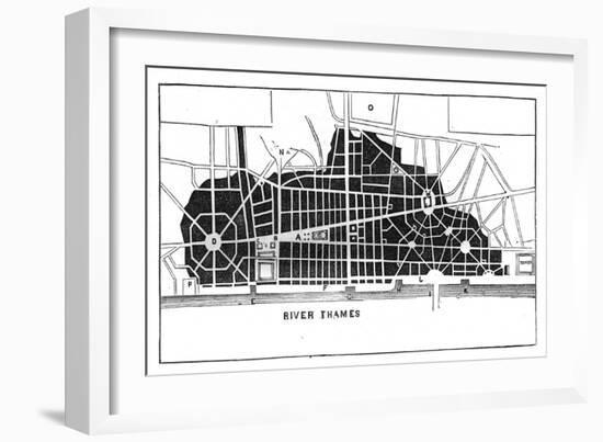 Sir Christopher Wren's Plan for Rebuilding London after the Great Fire 1666-null-Framed Giclee Print