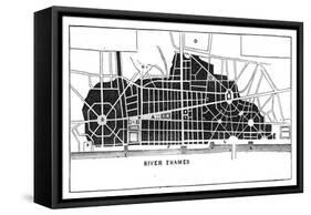 Sir Christopher Wren's Plan for Rebuilding London after the Great Fire 1666-null-Framed Stretched Canvas