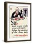 Sir - Don't Waste While Your Wife Saves--Adopt the Doctrine of the Clean Plate - Do Your Share-William Crawford Young-Framed Art Print
