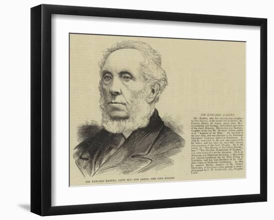 Sir Edward Baines, Late Mp for Leeds-null-Framed Giclee Print