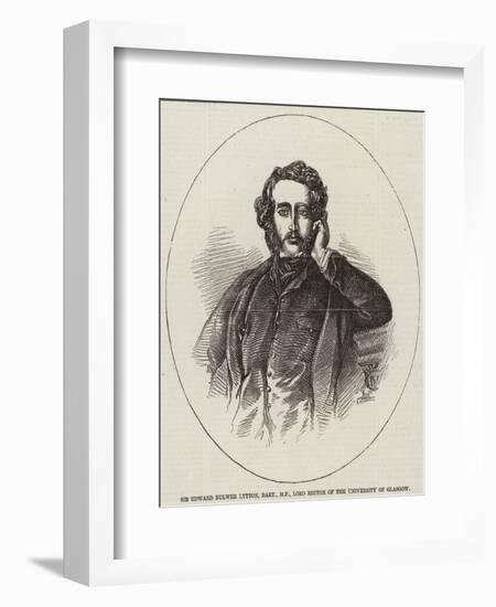 Sir Edward Bulwer Lytton, Baronet, Mp, Lord Rector of the University of Glasgow-null-Framed Giclee Print