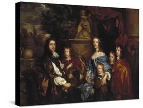 Sir Edward Hales and His Family, 1656-Peter Lely-Stretched Canvas