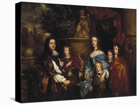Sir Edward Hales and His Family, 1656-Peter Lely-Stretched Canvas