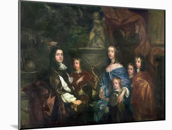 Sir Edward Hales (D.1695) and His Family, C.1656-Sir Peter Lely-Mounted Giclee Print