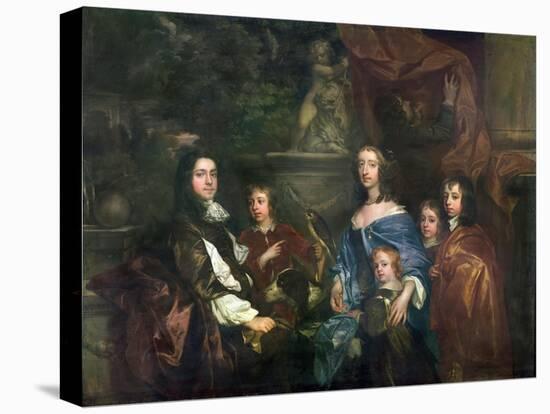 Sir Edward Hales (D.1695) and His Family, C.1656-Sir Peter Lely-Stretched Canvas