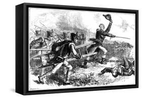 Sir Edward Pakenham Leading the Attack on New Orleans, 1815-Hooper-Framed Stretched Canvas