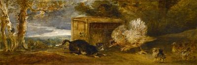 A Hen Defending Her Chickens from the Attack of a Cat-Sir Francis Bourgeois-Stretched Canvas