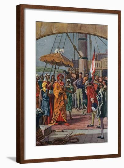 Sir Francis Drake Greeting Eastern Prince-null-Framed Giclee Print