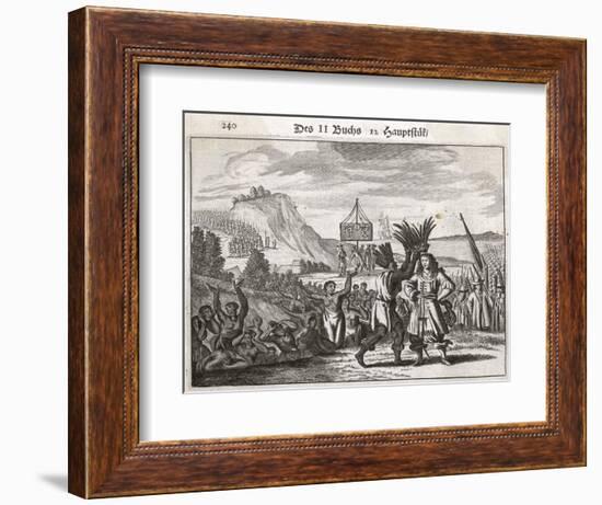 Sir Francis Drake is Honoured by Indians in California-Theodor de Bry-Framed Art Print