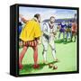Sir Francis Drake playing bowls on Plymouth Hoe, 1588 (c1900)-Trelleek-Framed Stretched Canvas