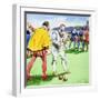 Sir Francis Drake playing bowls on Plymouth Hoe, 1588 (c1900)-Trelleek-Framed Giclee Print