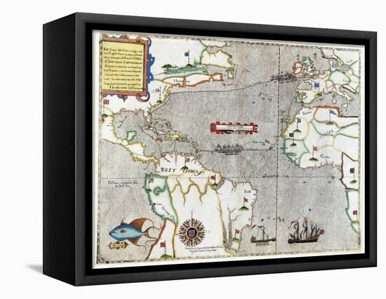 Sir Francis Drake's Voyage 1585-1586-Library of Congress-Framed Stretched Canvas