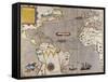 Sir Francis Drake's West Indian Voyage, Engraved Map circa 1589-null-Framed Stretched Canvas
