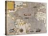 Sir Francis Drake's West Indian Voyage, Engraved Map circa 1589-null-Stretched Canvas