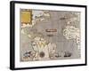 Sir Francis Drake's West Indian Voyage, Engraved Map circa 1589-null-Framed Giclee Print