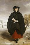 Portrait of Daisy Grant, the Artist's Daughter, Wearing a Black Dress, Red Petticoat, Black Shawl-Sir Francis Grant-Giclee Print