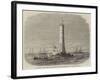 Sir Frederick Arrow Laying the Last Stone of the Wolf-Rock Lighthouse, Off Land'S-End-Edwin Weedon-Framed Giclee Print