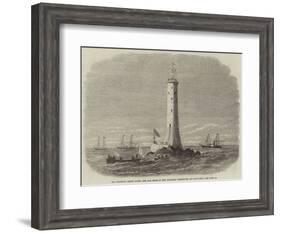 Sir Frederick Arrow Laying the Last Stone of the Wolf-Rock Lighthouse, Off Land'S-End-Edwin Weedon-Framed Giclee Print