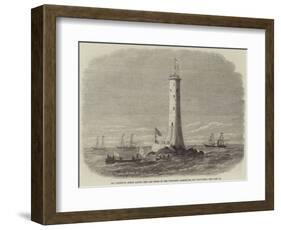 Sir Frederick Arrow Laying the Last Stone of the Wolf-Rock Lighthouse, Off Land'S-End-Edwin Weedon-Framed Giclee Print