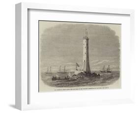 Sir Frederick Arrow Laying the Last Stone of the Wolf-Rock Lighthouse, Off Land'S-End-Edwin Weedon-Framed Giclee Print