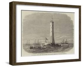 Sir Frederick Arrow Laying the Last Stone of the Wolf-Rock Lighthouse, Off Land'S-End-Edwin Weedon-Framed Giclee Print