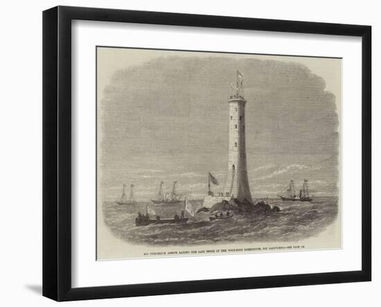 Sir Frederick Arrow Laying the Last Stone of the Wolf-Rock Lighthouse, Off Land'S-End-Edwin Weedon-Framed Giclee Print