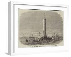 Sir Frederick Arrow Laying the Last Stone of the Wolf-Rock Lighthouse, Off Land'S-End-Edwin Weedon-Framed Giclee Print