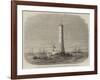 Sir Frederick Arrow Laying the Last Stone of the Wolf-Rock Lighthouse, Off Land'S-End-Edwin Weedon-Framed Giclee Print