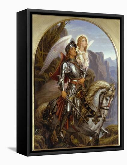 Sir Galahad and His Angel-Noel Paton-Framed Stretched Canvas