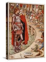 Sir Galahad is brought to Court of King Arthur, from 'Stories of Knights of Round Table'-Walter Crane-Stretched Canvas