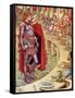 Sir Galahad is brought to the court of King Arthur-Walter Crane-Framed Stretched Canvas