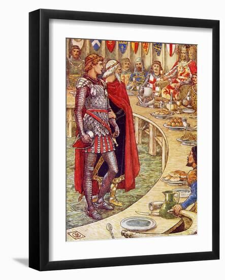 Sir Galahad is brought to the court of King Arthur-Walter Crane-Framed Giclee Print
