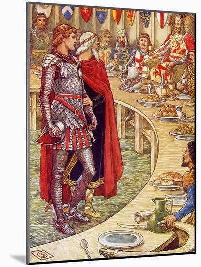 Sir Galahad is brought to the court of King Arthur-Walter Crane-Mounted Giclee Print