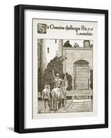 Sir Gawaine Challenges Sir Launcelot, Illustration from 'The Story of the Grail and the Passing of-Howard Pyle-Framed Giclee Print