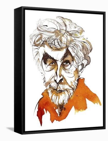 Sir Harrison Birtwistle, English composer; ink portrait-Neale Osborne-Framed Stretched Canvas