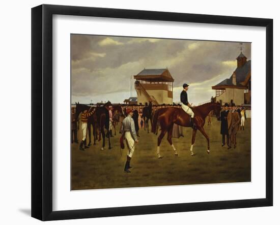 Sir Horace Farquhar's Chestnut Colt 'Nouveau Riche' in the Winner's Enclosure, Newmarket-Isaac J. Cullin-Framed Giclee Print