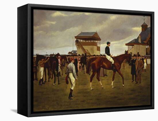 Sir Horace Farquhar's Chestnut Colt 'Nouveau Riche' in the Winner's Enclosure, Newmarket-Isaac J. Cullin-Framed Stretched Canvas