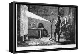 Sir Isaac Newton Breaking up the Light Through a Prism-null-Framed Stretched Canvas