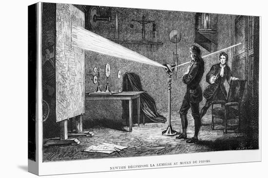 Sir Isaac Newton Breaking up the Light Through a Prism-null-Stretched Canvas