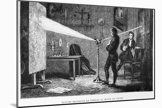 Sir Isaac Newton Breaking up the Light Through a Prism-null-Mounted Giclee Print