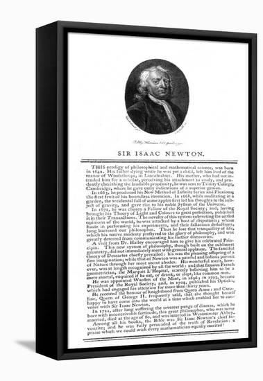 Sir Isaac Newton, English Mathematician, Astronomer and Physicist-A Smith-Framed Stretched Canvas