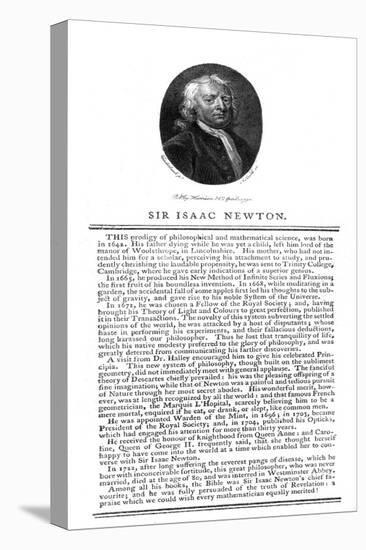 Sir Isaac Newton, English Mathematician, Astronomer and Physicist-A Smith-Stretched Canvas