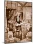 Sir Isaac Newton in His Little Room (Litho)-Dudley C. Tennant-Mounted Giclee Print