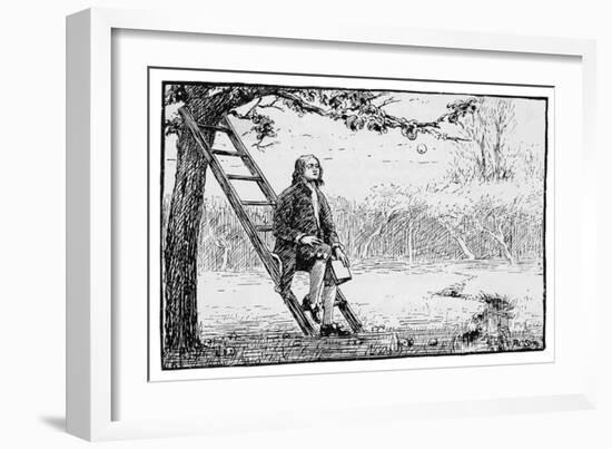 Sir Isaac Newton, Mathematician and Physicist Formulates Gravitational Laws-null-Framed Art Print