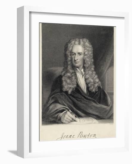 Sir Isaac Newton Mathematician Physicist Occultist-William Holl the Younger-Framed Photographic Print