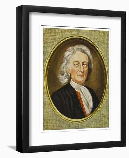 Sir Isaac Newton Mathematician Physicist Occultist-Henry Bone-Framed Art Print