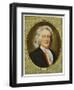 Sir Isaac Newton Mathematician Physicist Occultist-Henry Bone-Framed Art Print