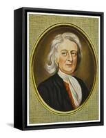 Sir Isaac Newton Mathematician Physicist Occultist-Henry Bone-Framed Stretched Canvas