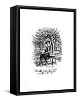 Sir Isaac Newton under the Apple Tree-null-Framed Stretched Canvas