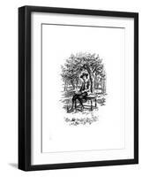 Sir Isaac Newton under the Apple Tree-null-Framed Giclee Print